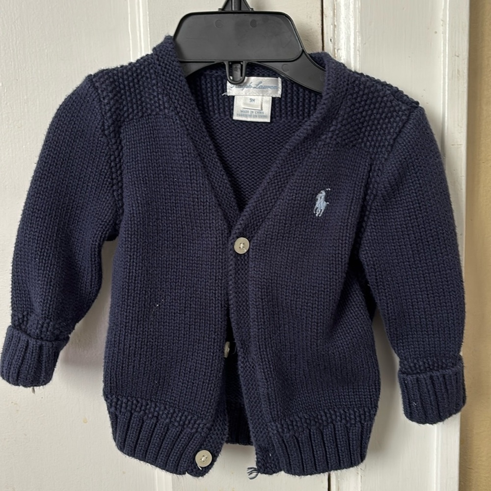 Ralph Lauren 9m baby cardigan navy